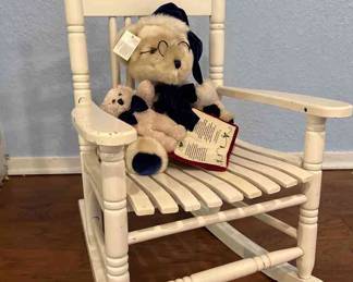 Childrens Rocker and Teddy Bear