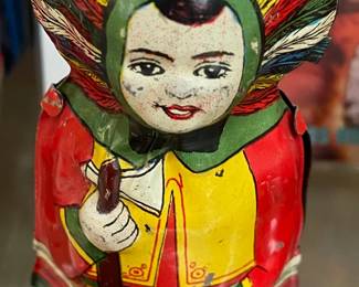 Vintage Tin Wind-up Indian