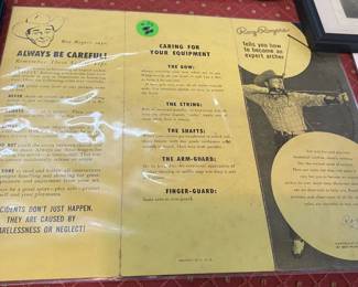 Roy Rogers Archery Kit Instruction Sheet