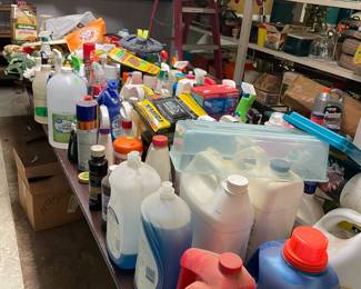 Lots of cleaning supplies