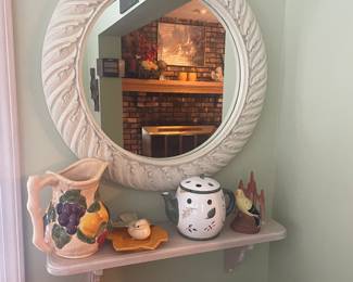 Mirror and shelf