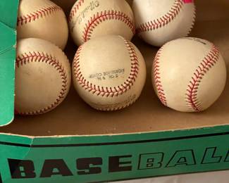 Box of leather baseballs