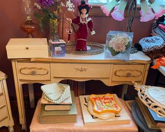 French provincial vanity and stool