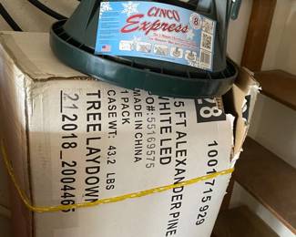 Christmas Tree And Stand With Wrapping Material