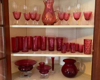 Large Red Glass Lot