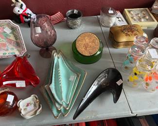 Mid Century Modern glassware, Murano BOWL.  MUCH ELSE SOLD.