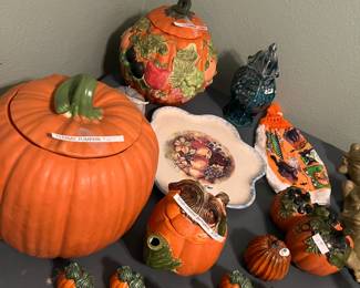 Pauline made these pumpkins.  Great soup server, cookie jar,and other holiday.  SOME PUMPKINS AVAILABLE.