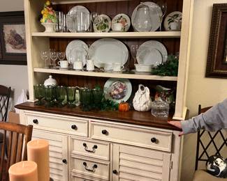 CHINA AND GLASSWARE FOR SALE. FAMILY KEEPING HUTCH.