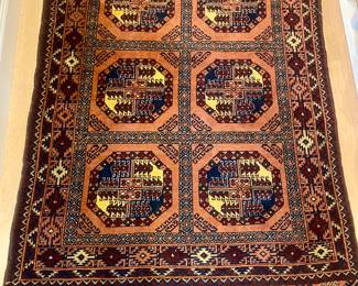 3' 4" x  5' 1/4" Area rug measurement includes fringe