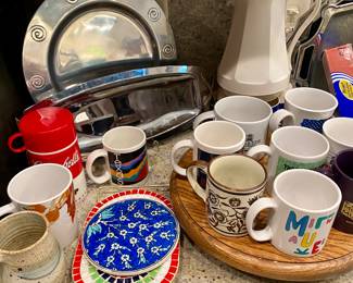 Kitchen mugs and serving trays
