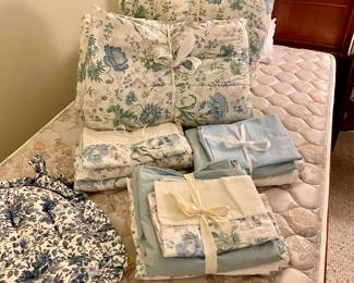 Twin size linens, comforters and sheets