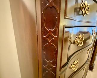 Details on sides of dresser, chest and nightstands