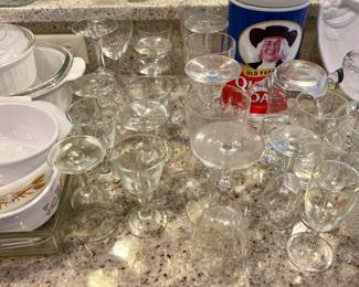 Loads of glass stemware