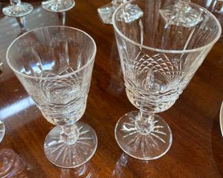 Waterford Kenmare Water and Wine Goblet Lead Crystal Glasses Old Gothic Watermark