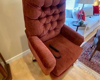 Chair in lift position for ease of getting out of!