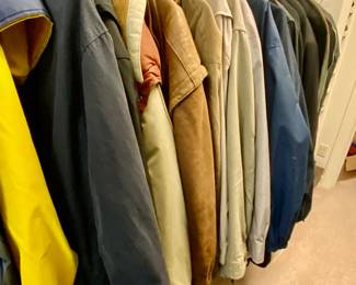 Coats and jackets by Burberry, Columbia, Fleet Street, Lands End and Polo