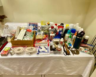 Cleaning supplies and household items