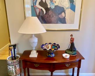 Console table foyer, Porcelain cane/umbrella holder