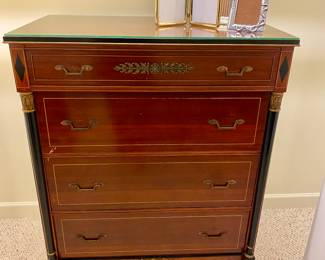 Chest of drawers by Northern Furniture Company, Sheboygan, WI.  Beautiful piece attention to detail and glass protective top included