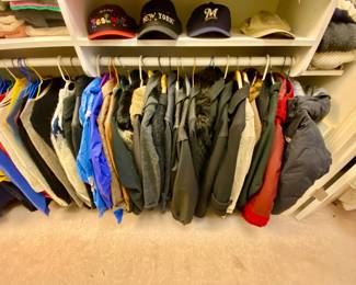 Coats, hats, sweatshirts