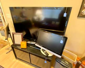 TV media console and LG 54" TV and Vizio 23" TV