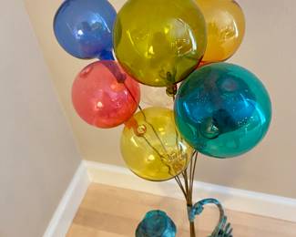 Hand blown glass balloons Jim Lewk signed