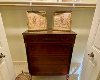 Chest of drawers by Northern Furniture Company, Sheboygan, WI.  Beautiful piece attention to detail and glass protective top included