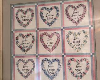 Love is patient framed print