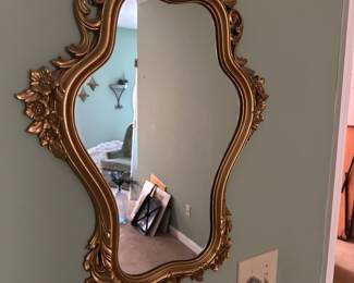 Vintage syroco style gold wall mirror