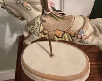 ceramic carousel house on base 