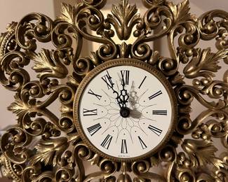 Vintage mid-century modern Burwood Sunburst wall clock