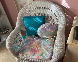 White wicker chair