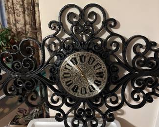 Mid-century modern black wall clock