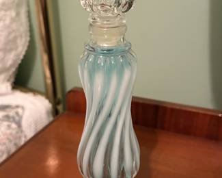 AVON opalique candlestick / cologne glass
