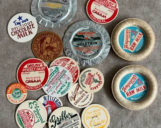 Vintage milk bottle caps