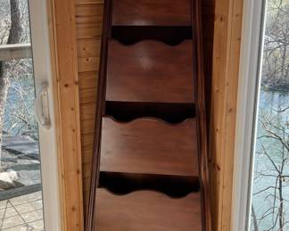 Corner wood magazine rack