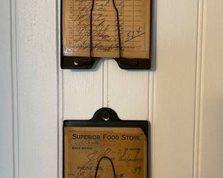 Laminated grocery receipts from 1940s