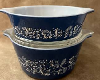 Vintage Pyrex "Colonial Mist" blue bowls