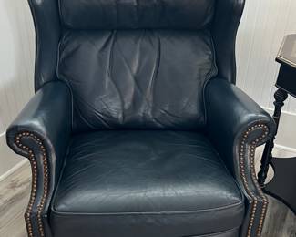 Bradington Young blue leather armchair (1 of 2)