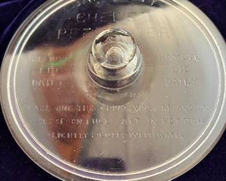 Vintage Sanitary glass cheese preserver