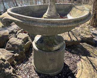 Cement bird bath