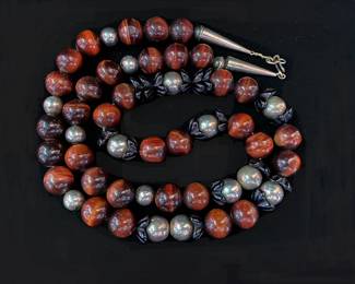 Tigers eye, silver necklace