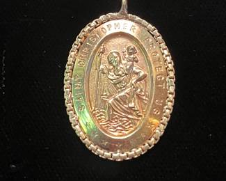 Gold St. Christopher medallion