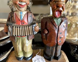 Vintage Barware - the heads are the handles for corkscrew and bottle opener!  Super cute!