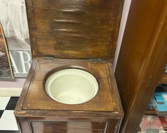 Oak Lift Top Commode