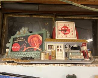 Vintage Coca-Cola Gas Station Billboard Wall Clock