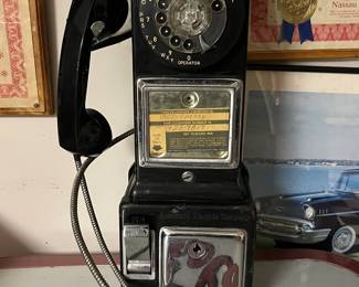 Automatic Electric Company Rotary Wall Coin Operated Pay Phone