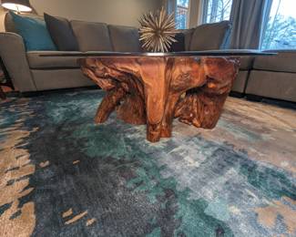 Drift Wood and Glass Coffee Table