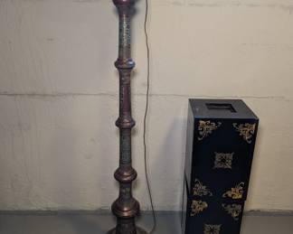 Antique Bronze and Cloisonne Floor Lamp