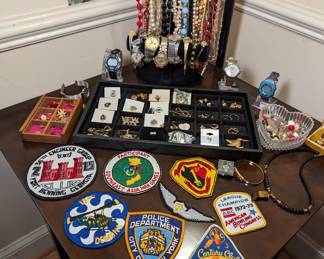 Costume jewelry, watches and patches